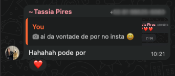 Reação positiva da cliente